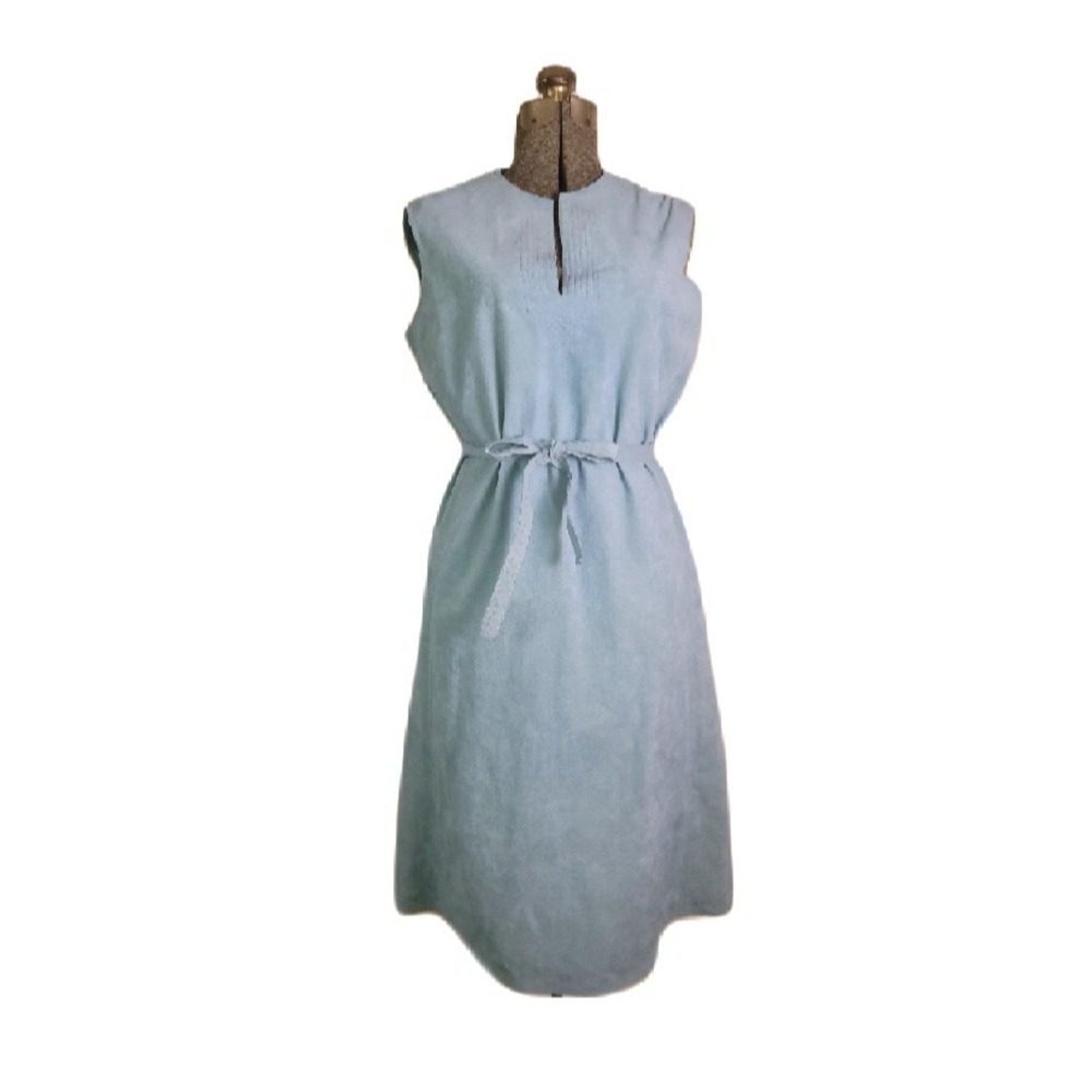 Vintage 70s Skinner Ultra Suede Midi Dress‎ Volup Blue Union Made A Line Large
